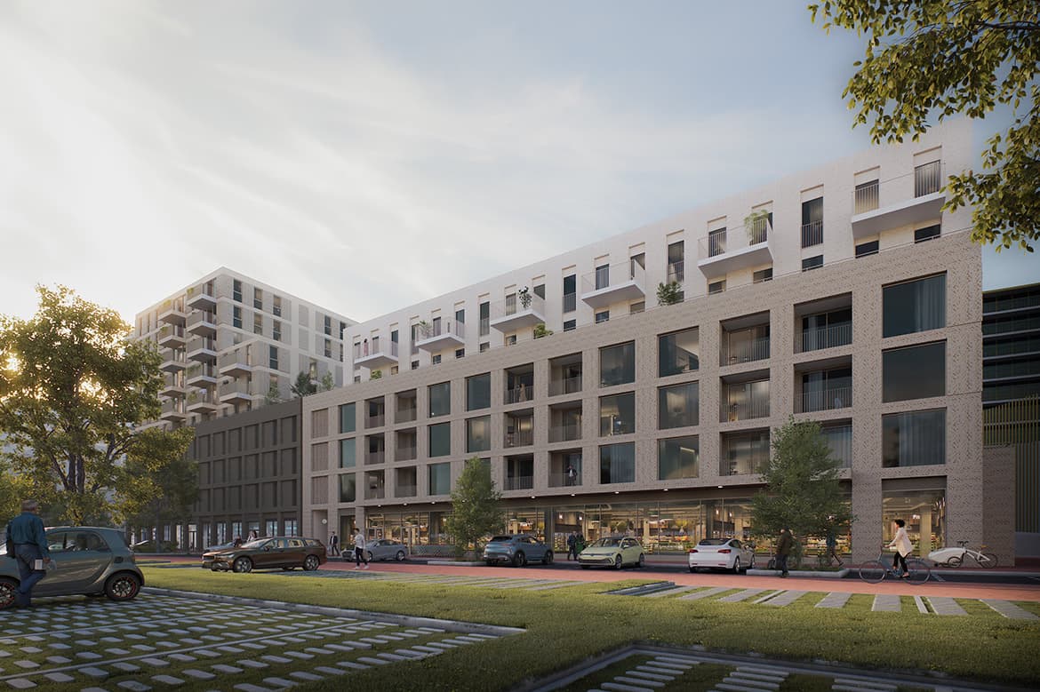 De plint van het project aan de Euromarkt in Alphen aan den Rijn